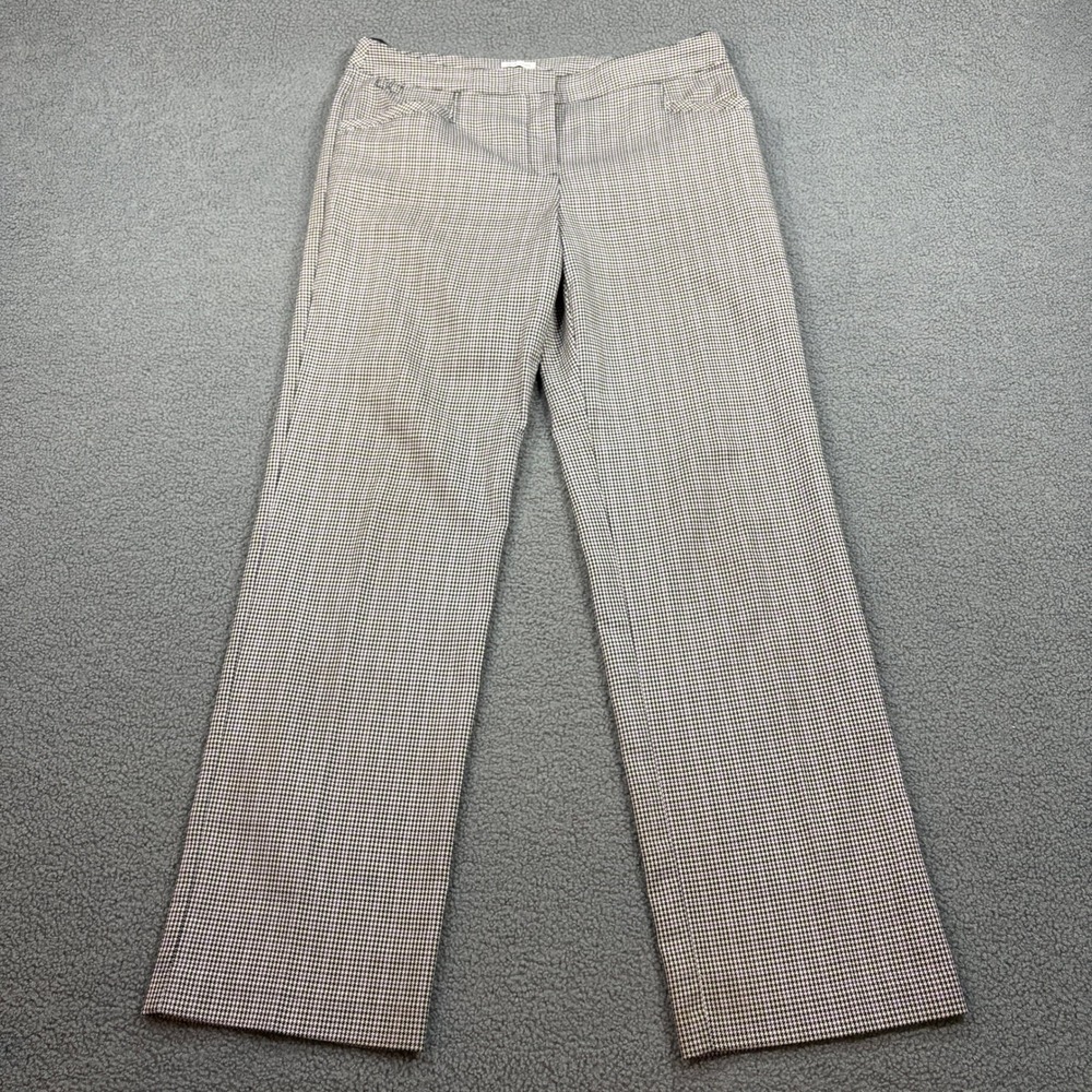 IZOD Pants Womens 8 Purple Houndstooth PerformX Stretch Straight Leg PC-733